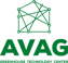Alogo for the AVAG Greenhouse Technology Center. It includes stylized text that reads 'AVAG' in large green letters, followed by 'GREENHOUSE TECHNOLOGY CENTER' in smaller text. Above the text is a graphic of a geometric greenhouse structure suggesting a network.