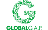 A stylized letter 'G' made up of various green leaf shapes, representing a logo that includes a global theme, possibly for an organization named 'GLOBALG.A.P.'