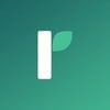 A stylized letter 'R' with a leaf incorporated into the design, set against a green background.